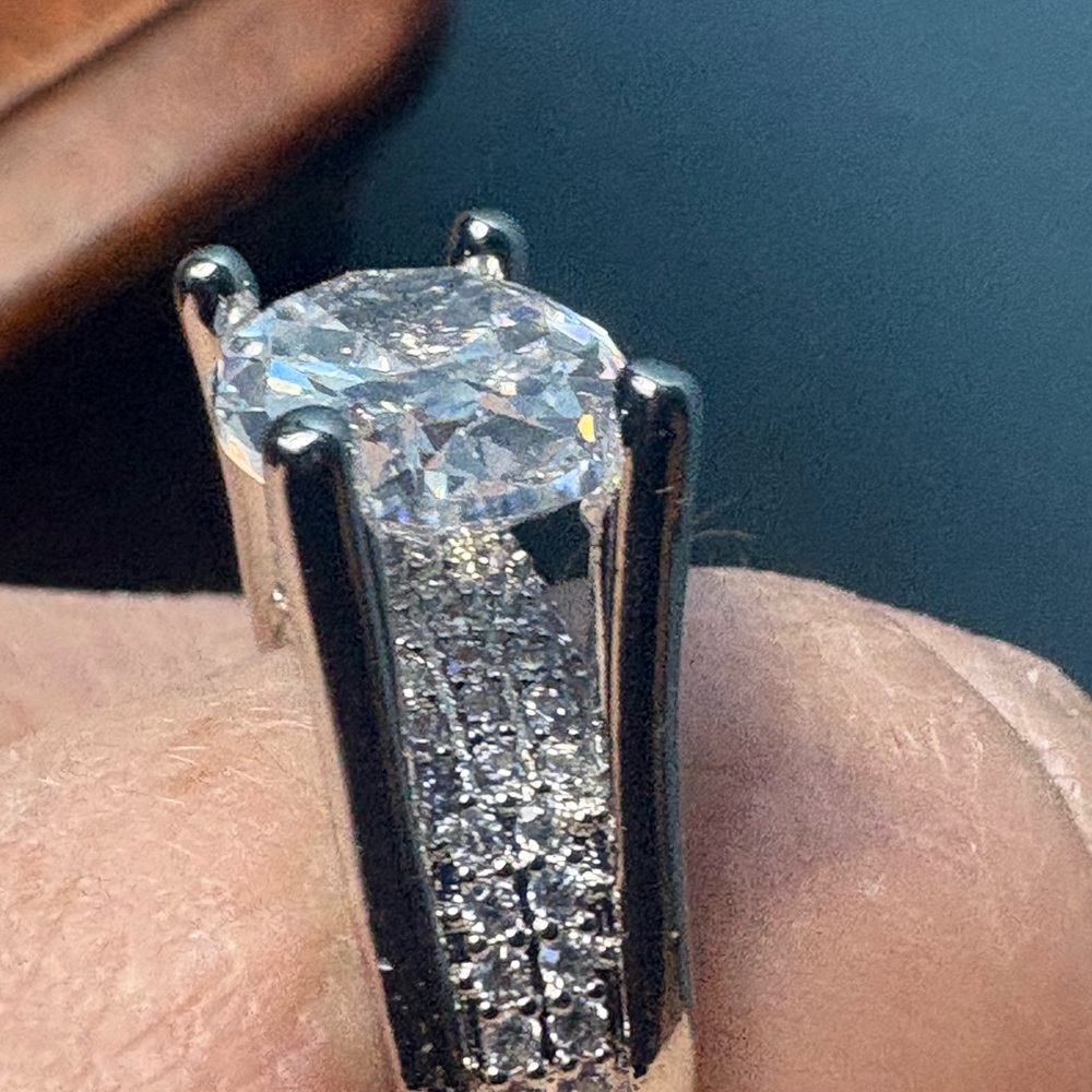 Sterling Silver Clear Stone Solitaire Ring - Women's Jewelry